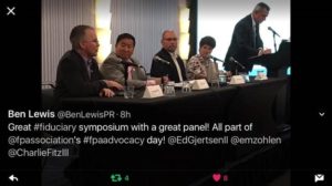 Charlie Fitzgerald leads a regulatory discussion at the FPA Fiduciary Symposium in Washington DC