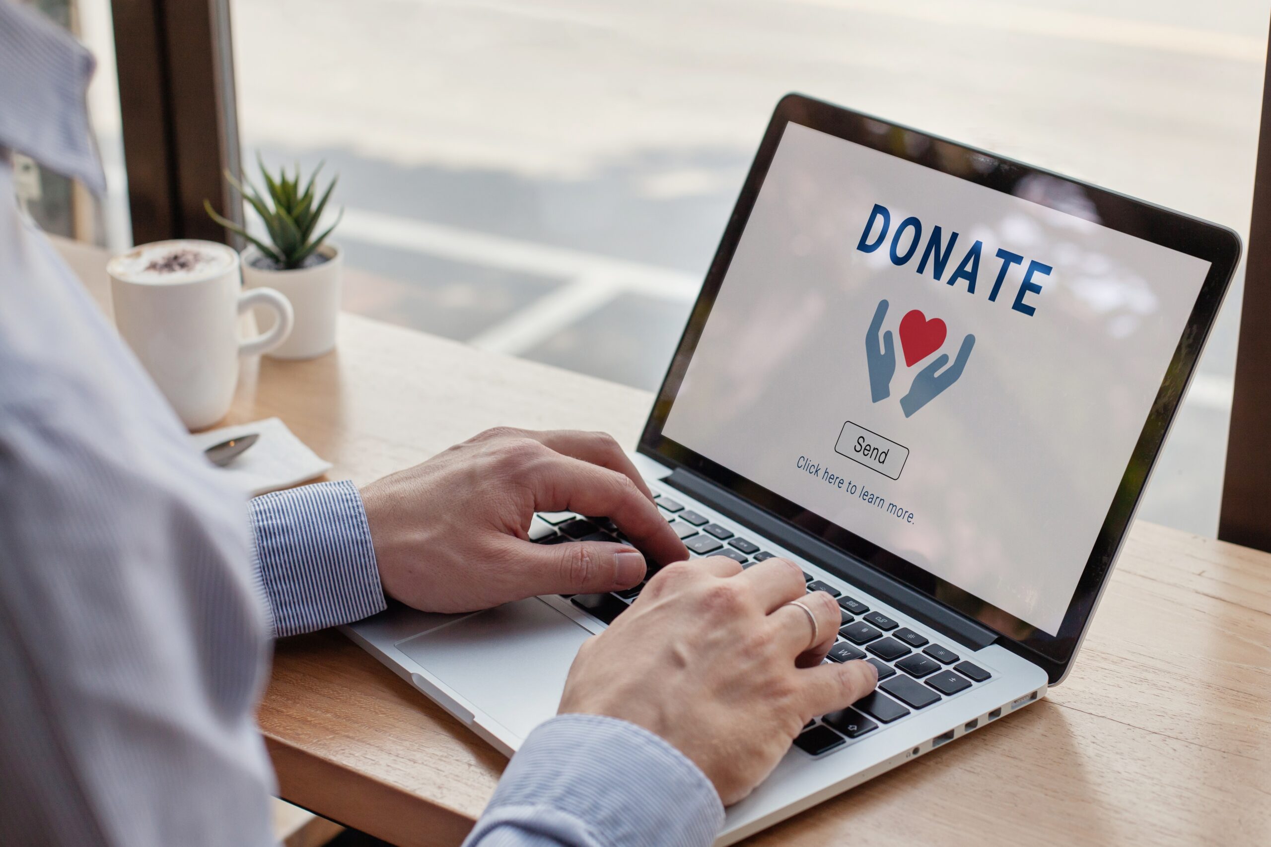 image of charitable comntribution made on a PC