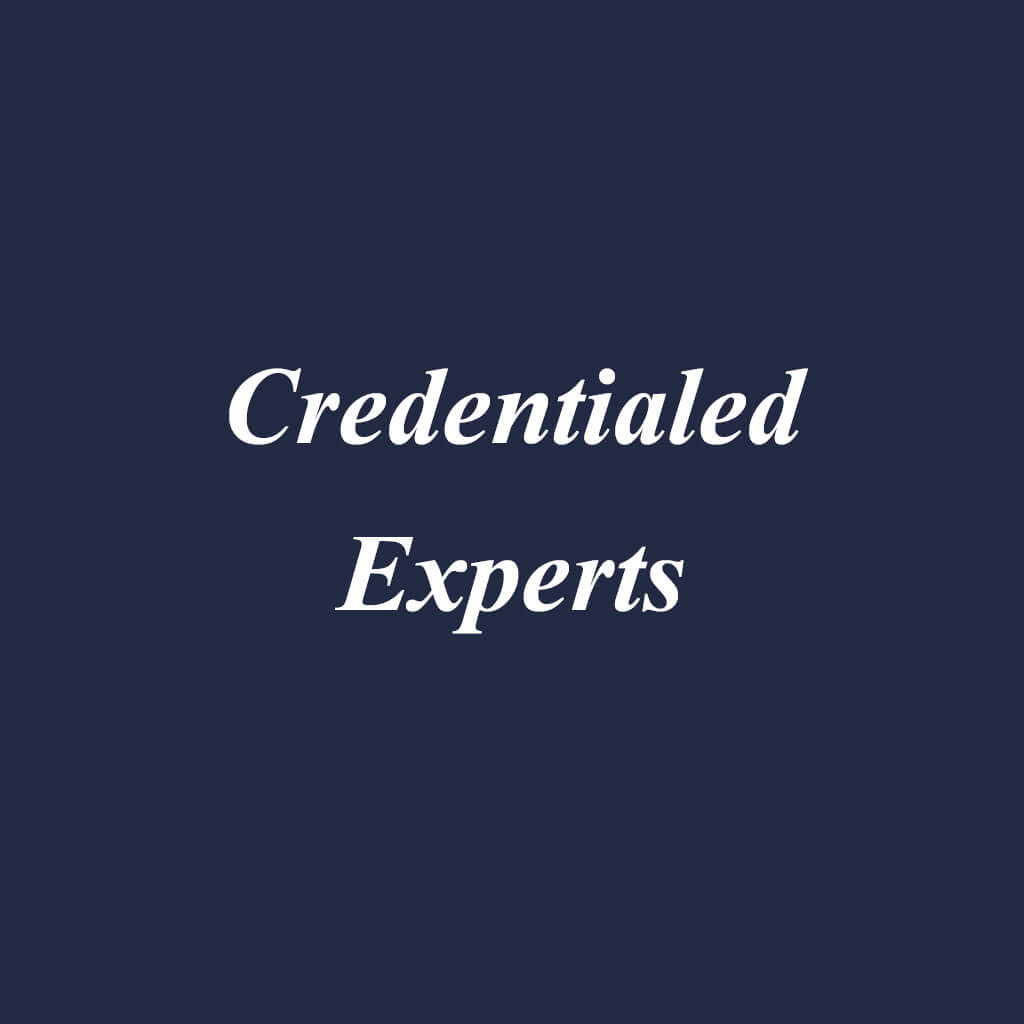 Credentialed Experts blue box
